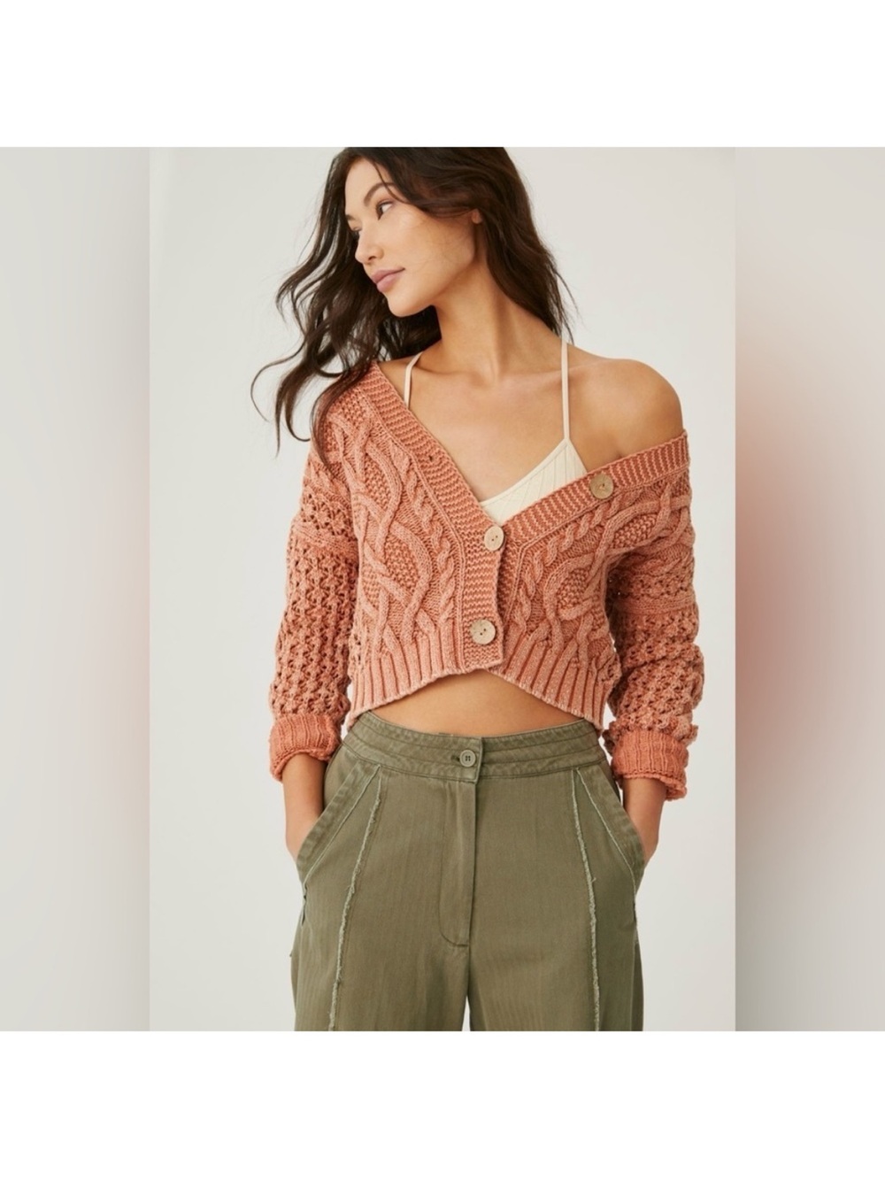 Pilcro cable-knit cardigan sweater from Anthropologie Size M